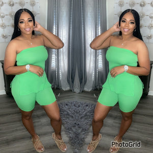 LALA SHORT SET(KELLY GREEN)(PLUS)