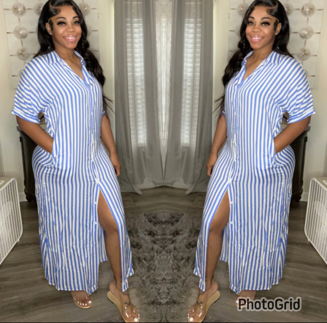 Striped Dress (Blue)