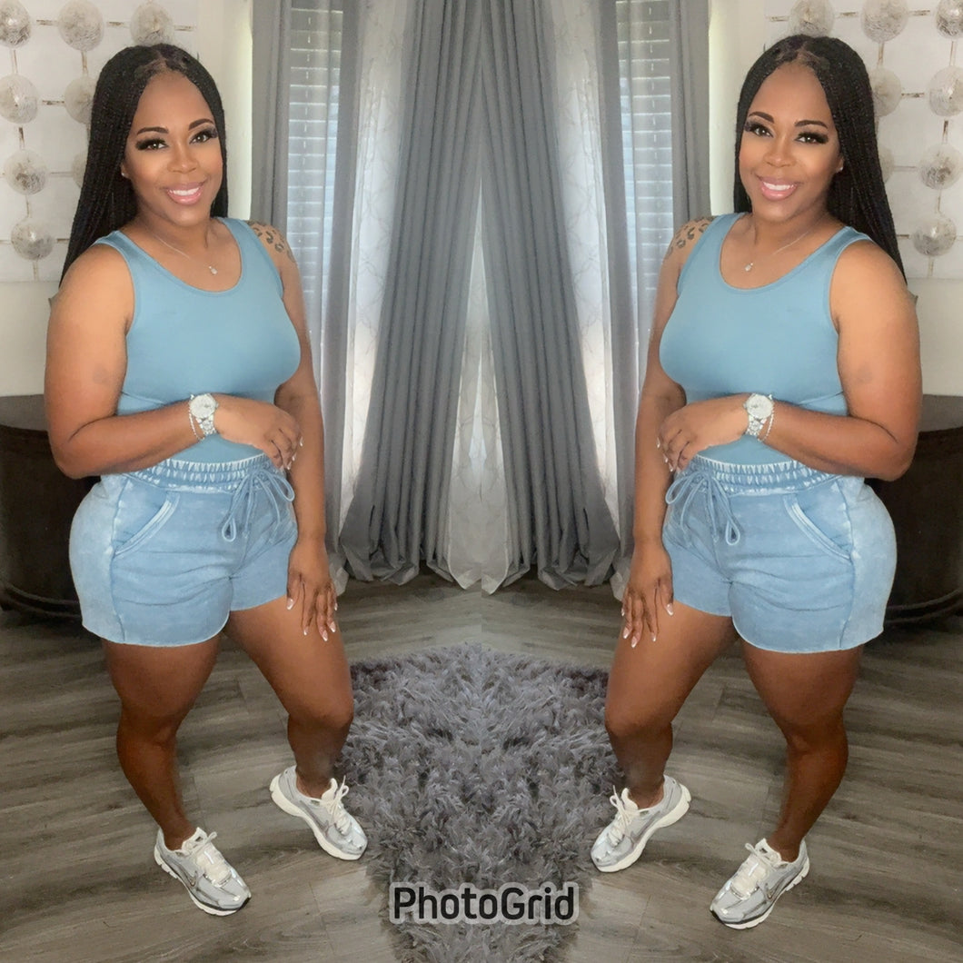 Every Day short Set (Blue Gray)
