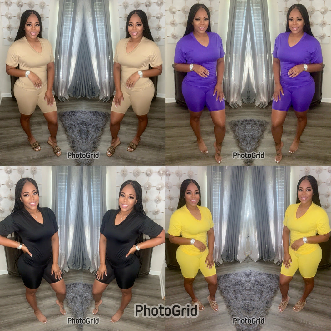 Basic Short Sets (Black,Purple,Tan,Yellow)