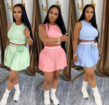 Load image into Gallery viewer, Varsity Skirt Set (Black,Blue,Pink,Sage)
