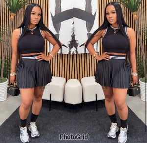 Varsity Skirt Set (Black,Blue,Pink,Sage)