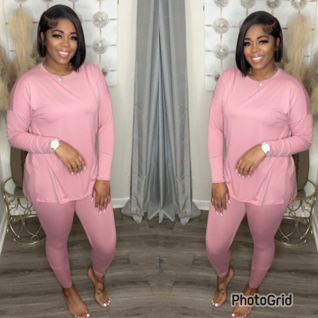 LOUNGEWEAR BASIC SET(LT.ROSE)