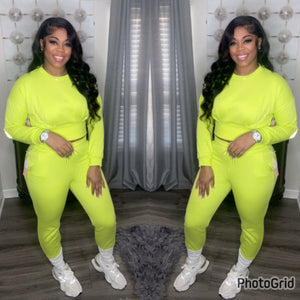 JOGGER SET (LIME)