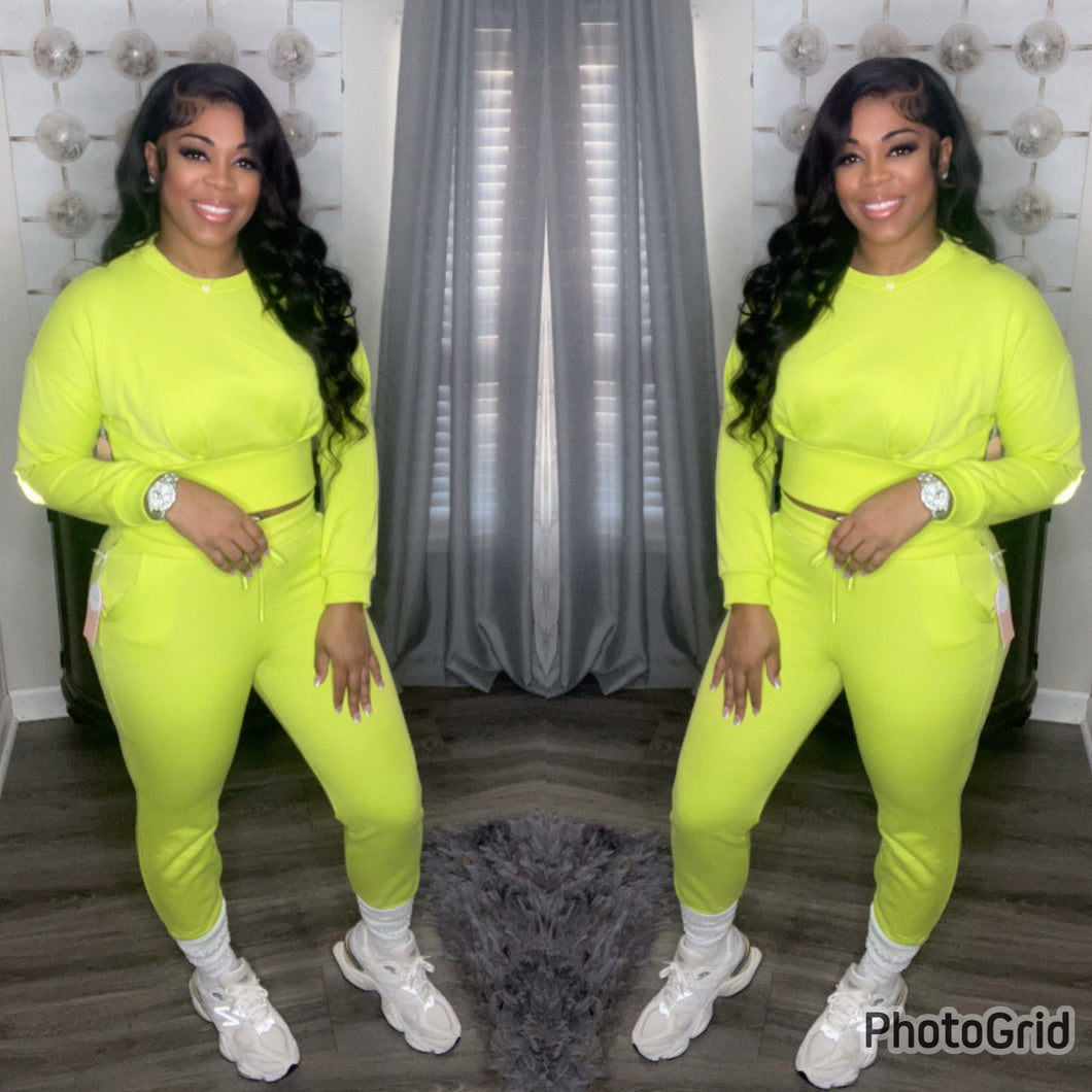JOGGER SET (LIME)