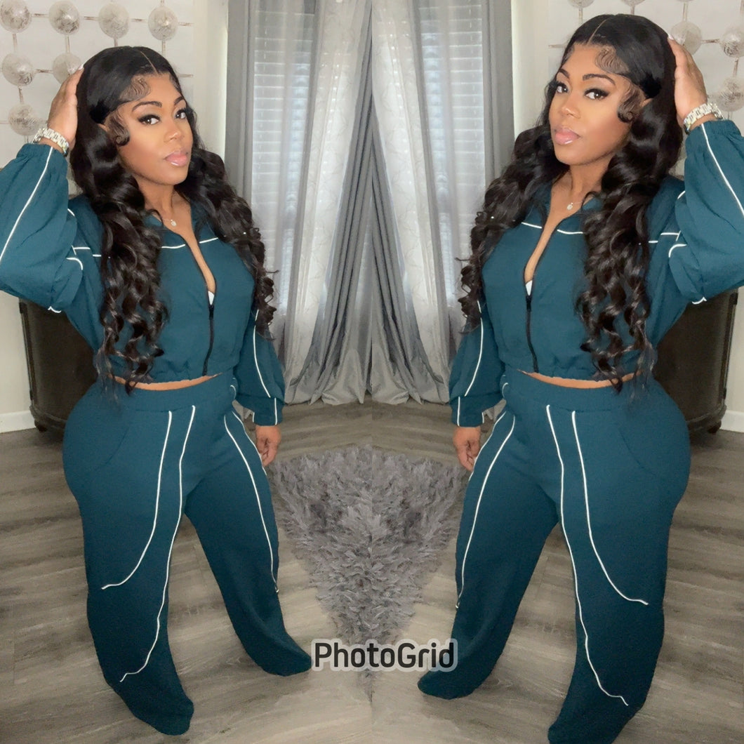 ANGIE PANTS SET (HUNTER GREEN)